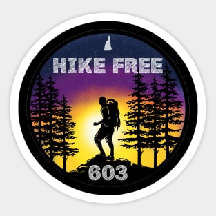 Hike Free 603 - Summit Sunset in New Hampshire Sticker